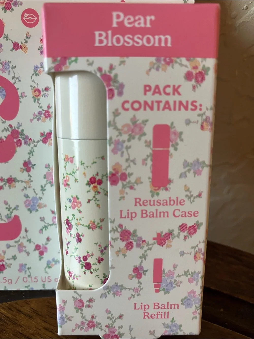 LoveShackFancy x Wild: Pear Blossom Lip Balm Case — White with Pink Floral